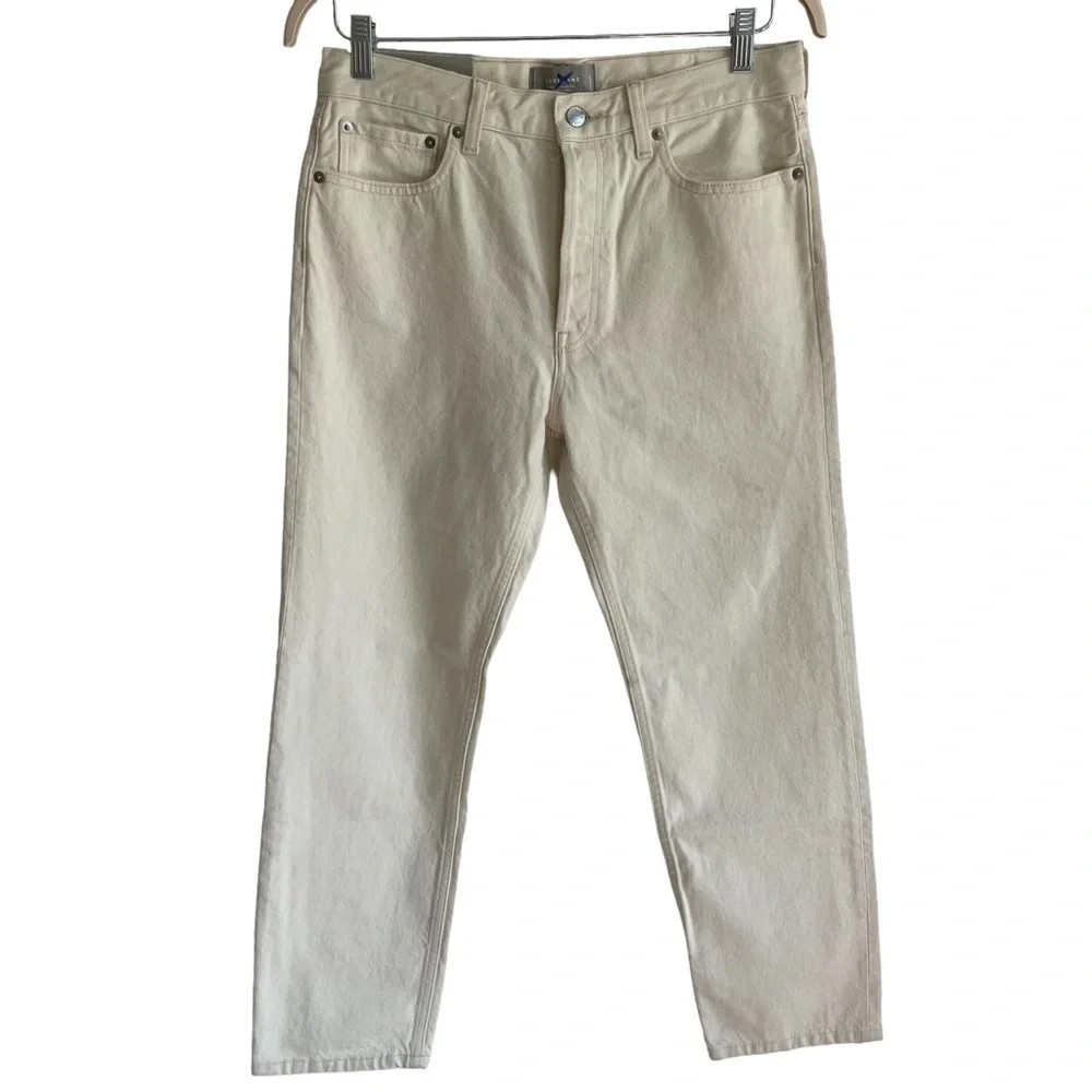 Everlane The Rigid Slouch Jean, Ecru, Size 32